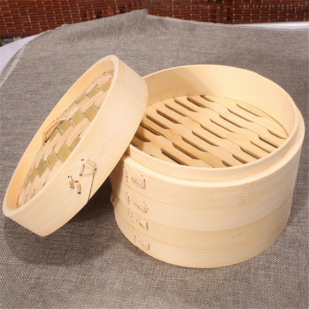 Steamer Bamboo Set - Utensílio de Cozinha Chinês de Bambu: